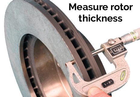 measure rotor thickness without micrometer|minimum acceptable rotor thickness.